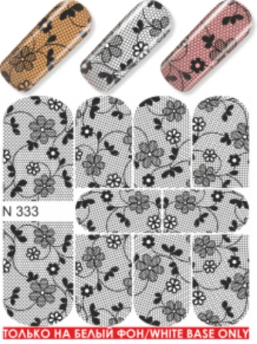 Водные наклейки для ногтей  (слайдер-дизайн) N 333