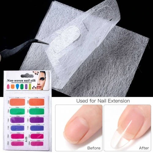 Шелк для ремонта ногтей Non-woven silk, 11*8,5 см (2 пластины)