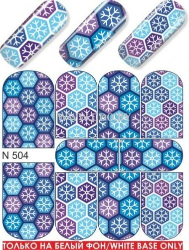 Водные наклейки для ногтей  (слайдер-дизайн) N504