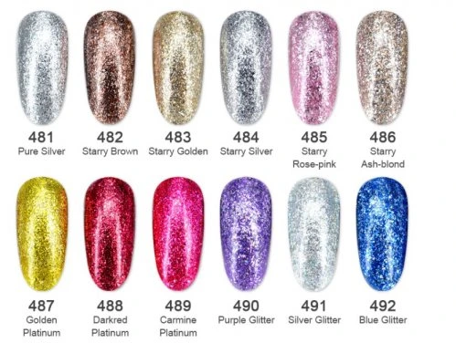 Гель-лак (шеллак) Canni Platinum №485 Liquid Foil Glitter 7.3ml