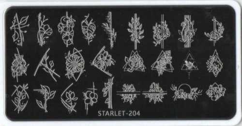 Трафареты для стемпинга прямоугольные Starlet №204