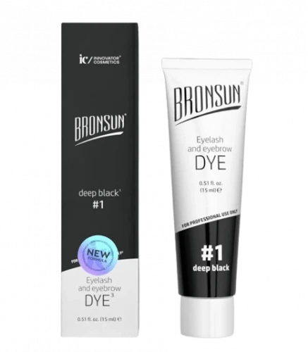 Краска для бровей и ресниц BRONSUN, цвет черный №1, 15мл