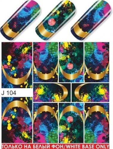 Водные наклейки для ногтей  (слайдер-дизайн)-J104
