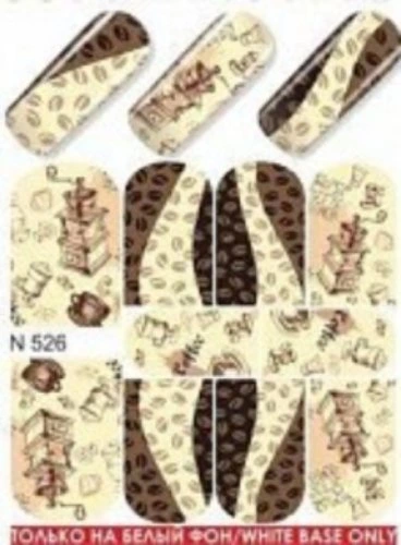 Водные наклейки для ногтей  (слайдер-дизайн)- N526