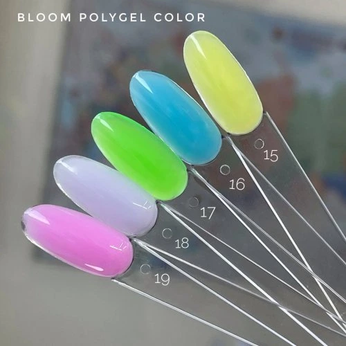 Полигель Bloom №15 12 мл неоновый зеленый (баночка)