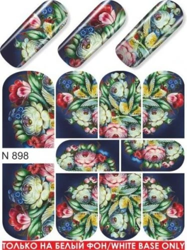 Водные наклейки для ногтей  (слайдер-дизайн)-N898