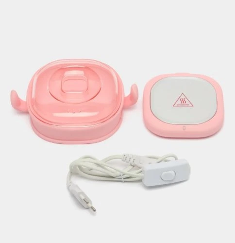 Нагреватель воска в банке с силиконовой чашей (розовый) 400мл