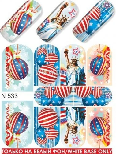 Водные наклейки для ногтей  (слайдер-дизайн) N 533
