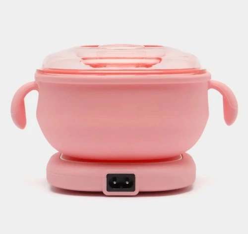 Нагреватель воска в банке с силиконовой чашей (розовый) 400мл