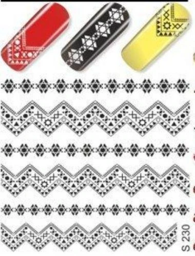 Водные наклейки для ногтей  (слайдер-дизайн)-s 230(черн)