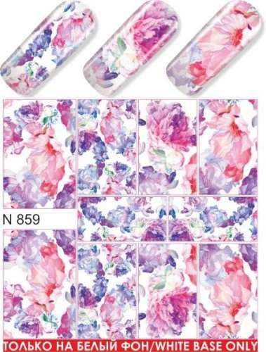 Водные наклейки для ногтей  (слайдер-дизайн)-N859
