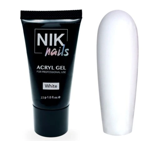 Акригель Nik Nails Acryl Gel #White, 15мл